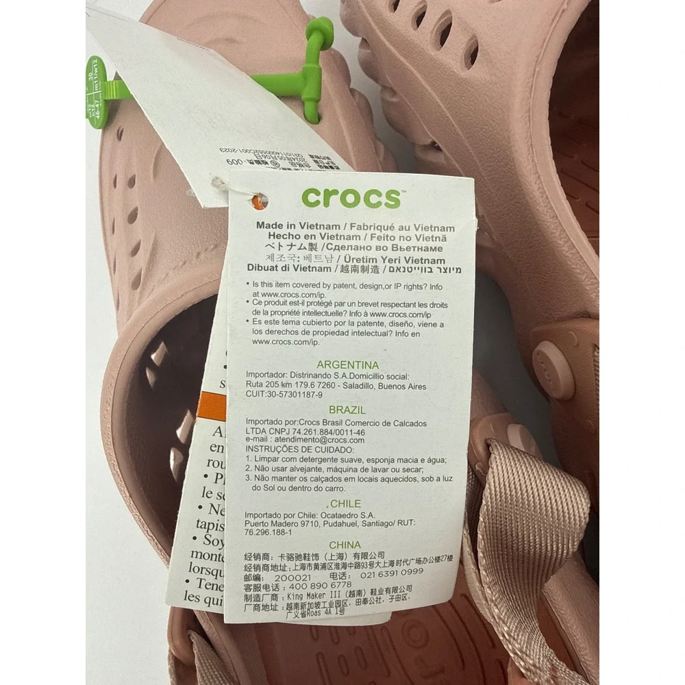 Crocs Echo Clog Rose Dust Pink Mens 12 M12 Streetwear Sandal 207937-6TY NEW